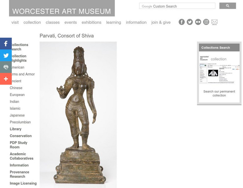 Worcester Art Museum: Bronze Parvati, Consort of Shiva Graphic Worcester Art Museum: Bronze Parvati, Consort of Shiva Graphic