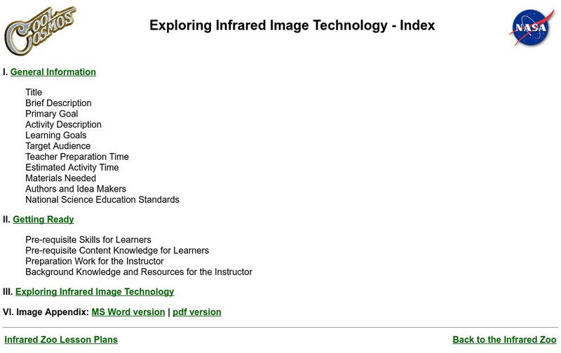 Exploring Infrared Image Technology Lesson Plan Exploring Infrared Image Technology Lesson Plan