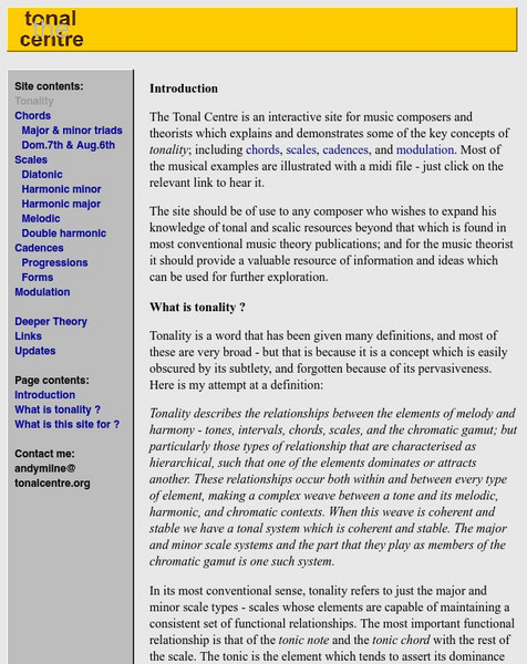 The Tonal Centre: Tonality Website The Tonal Centre: Tonality Website