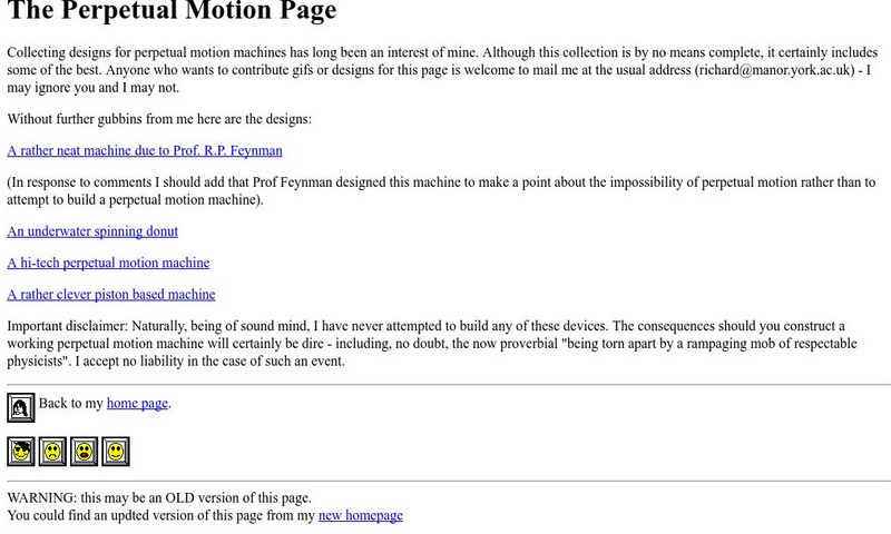 Perpetual Motion Page: Machines Website Perpetual Motion Page: Machines Website