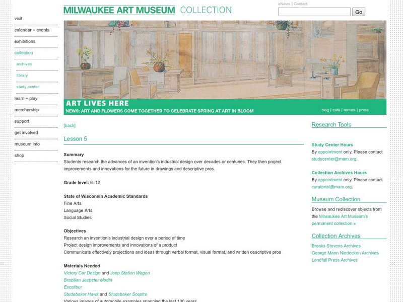 Milwaukee Art Museum: In the Year 2121 Lesson Plan Milwaukee Art Museum: In the Year 2121 Lesson Plan