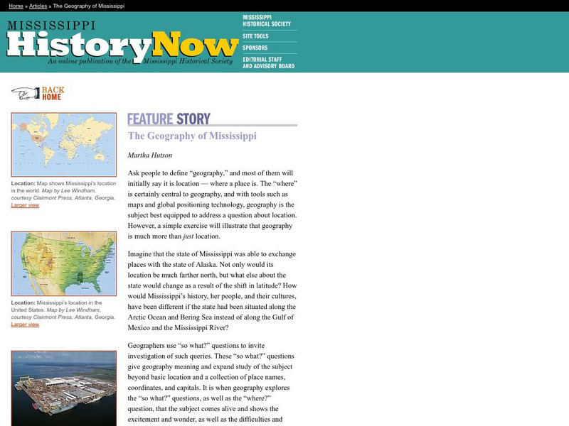 Mississippi History Now: The Geography of Mississippi Article