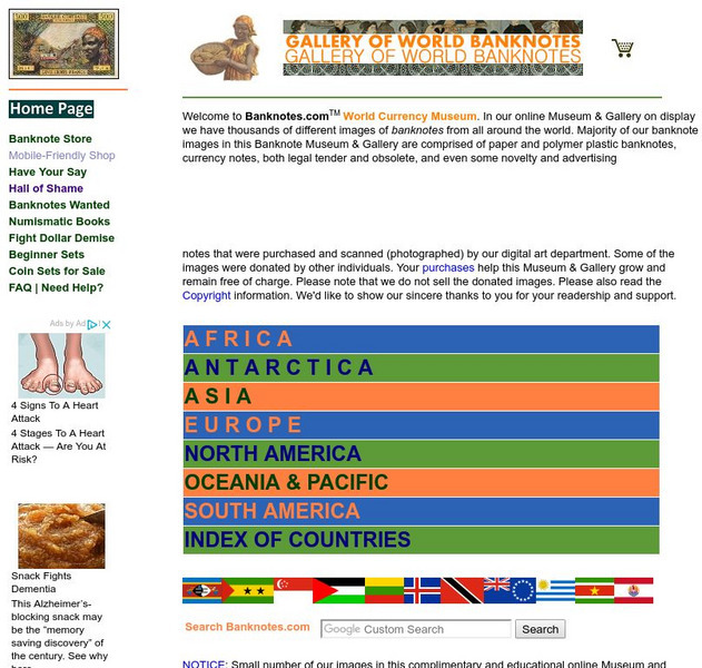 Banknotes.com: World Currency Gallery Website Banknotes.com: World Currency Gallery Website