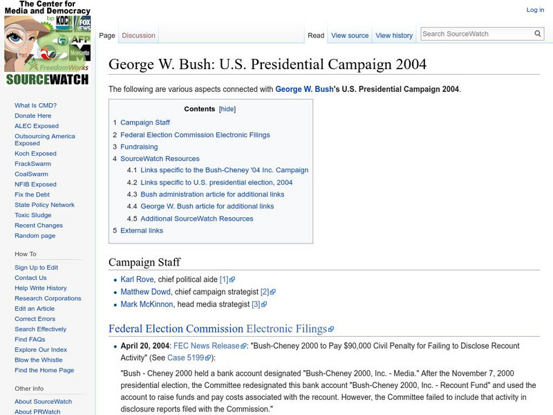 Center for Media & Democracy: George W. Bush Campaign Website Center for Media & Democracy: George W. Bush Campaign Website