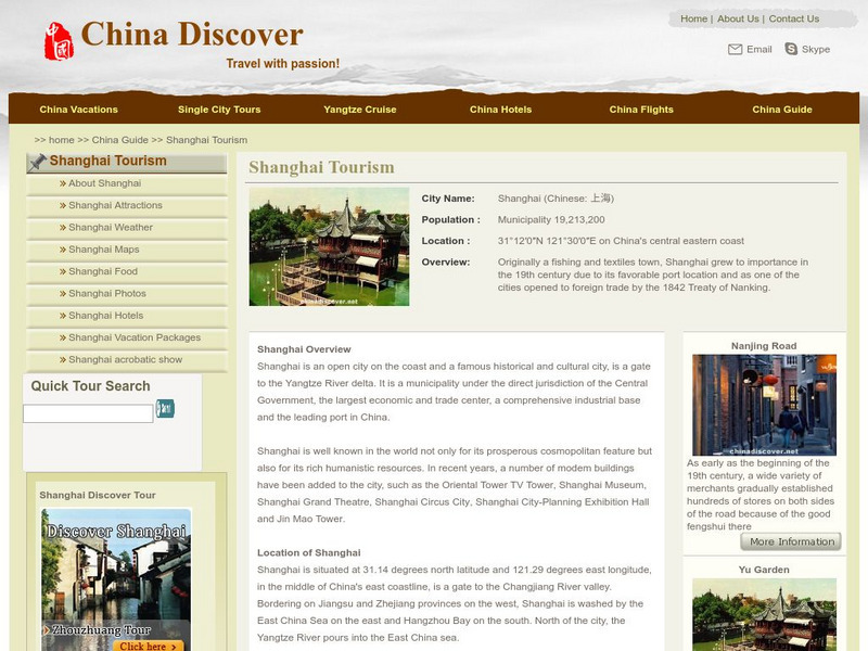 China Discover: Shanghai Handout China Discover: Shanghai Handout