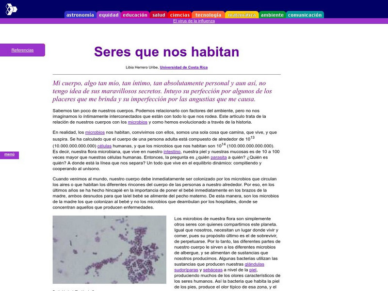 Cientec: Seres Que Nos Habitan Article Cientec: Seres Que Nos Habitan Article