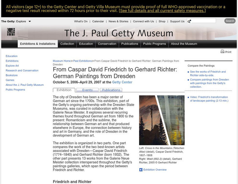 J. Paul Getty Museum: From Friedrich to Richter Website