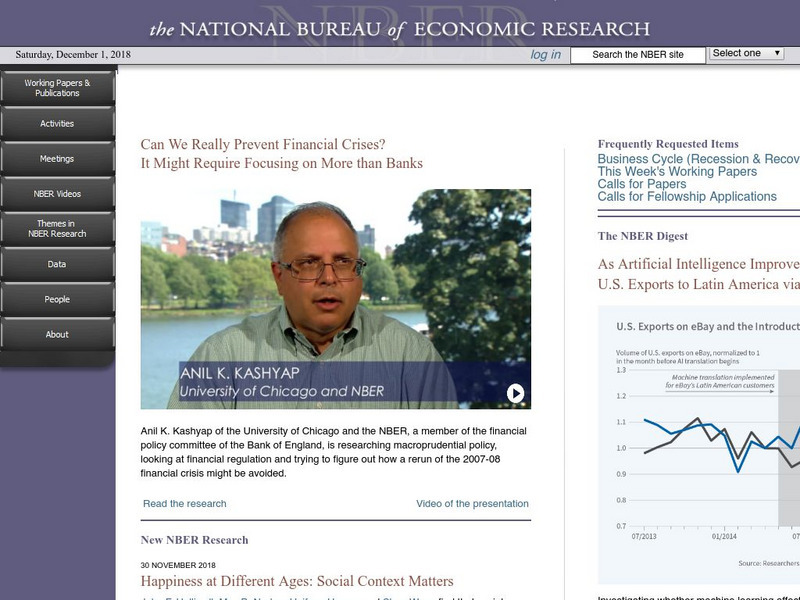 National Bureau of Economic Research Website National Bureau of Economic Research Website