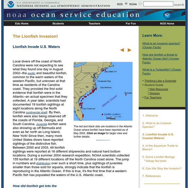 Noaa: Lionfish Discovery Story Website Noaa: Lionfish Discovery Story Website
