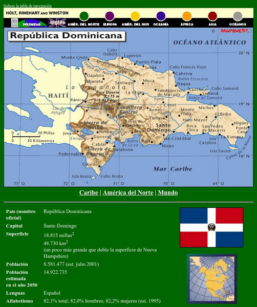 Holt, Rinehart and Winston: Caribe: Republica Dominicana Graphic Holt, Rinehart and Winston: Caribe: Republica Dominicana Graphic