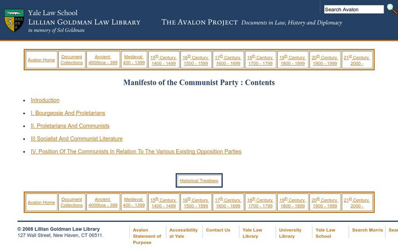 The Avalon Project: Manifesto of the Communist Party Primary The Avalon Project: Manifesto of the Communist Party Primary
