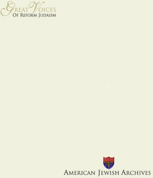 American Jewish Archives: Great Voices of Reform Judaism: Stephen M. Wise Unit Plan