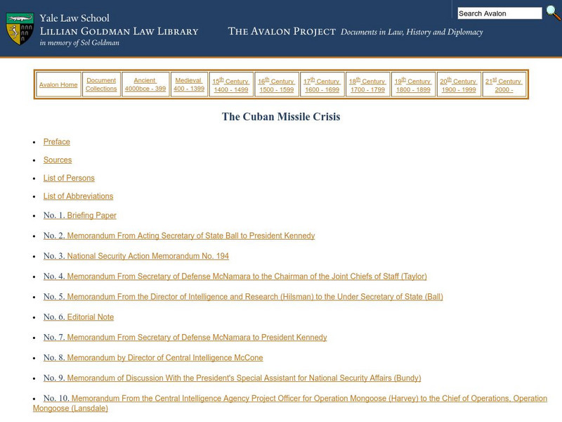 1961 1963 Cuban Missile Crisis and Aftermath Website