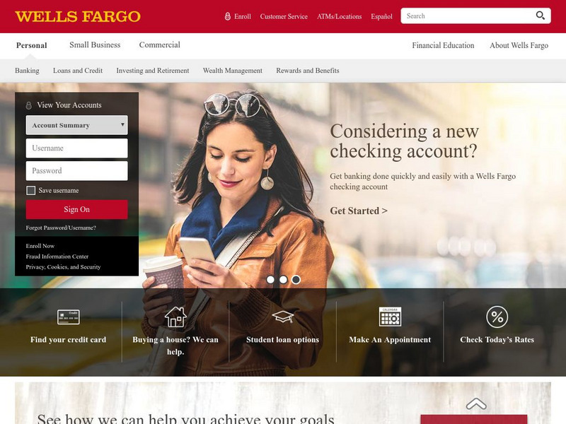 Wells Fargo Website Wells Fargo Website