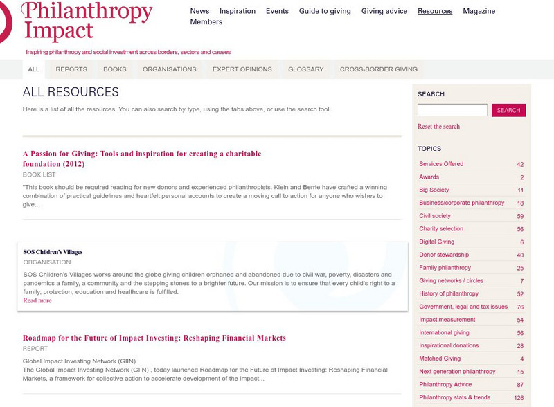 Philanthropy Uk: Resources Website Philanthropy Uk: Resources Website