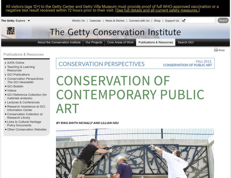 J. Paul Getty Museum: Conservation of Contemporary Works of Art Article