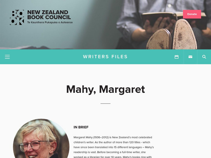 New Zealand Book Council: Mahy, Margaret Handout New Zealand Book Council: Mahy, Margaret Handout