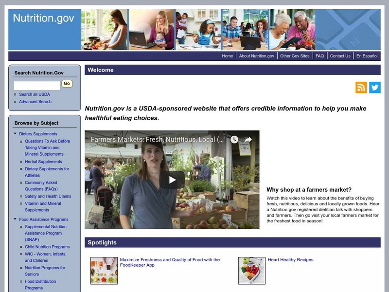 Nutrition.gov Website Nutrition.gov Website