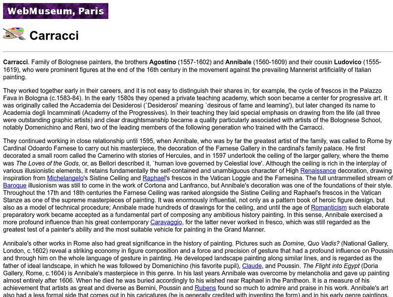 Ibiblio: Web Museum: Carracci Handout Ibiblio: Web Museum: Carracci Handout