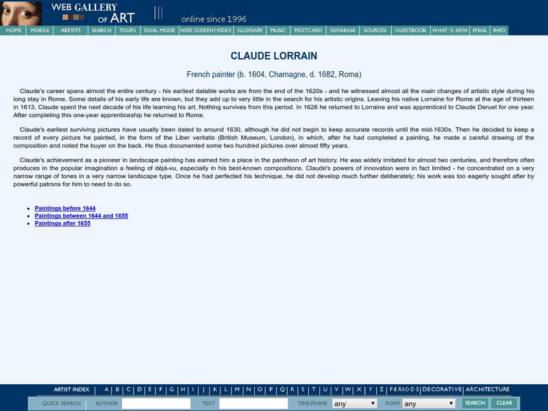 Web Gallery of Art: Claude Lorrain Handout