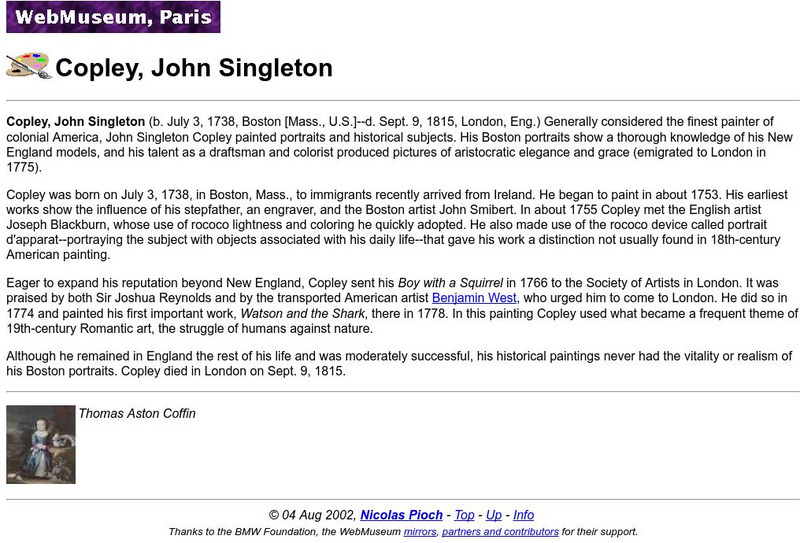 Ibiblio: Web Museum: John Singleton Copley Handout Ibiblio: Web Museum: John Singleton Copley Handout