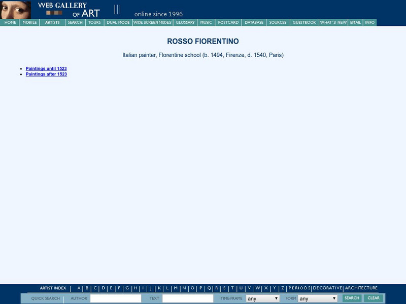 Web Gallery of Art: Rosso Florentino Handout