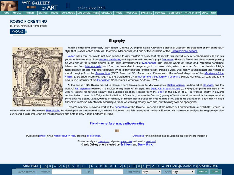 Web Gallery of Art: Rosso Fiorentino (1494 1540) Handout