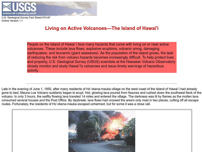 Living on Active Volcanoes on Hawaii Website Living on Active Volcanoes on Hawaii Website