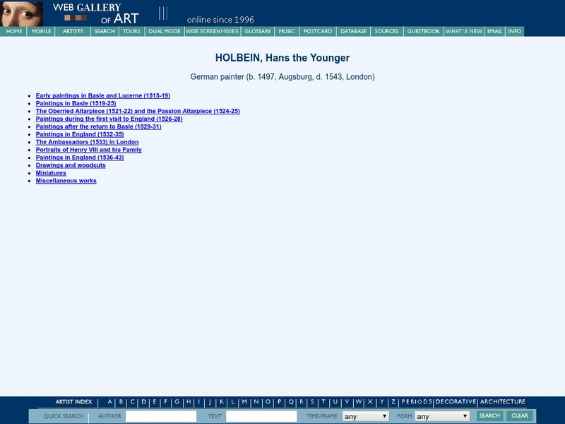 Web Gallery of Art: Holbein, Hans the Younger Graphic Web Gallery of Art: Holbein, Hans the Younger Graphic