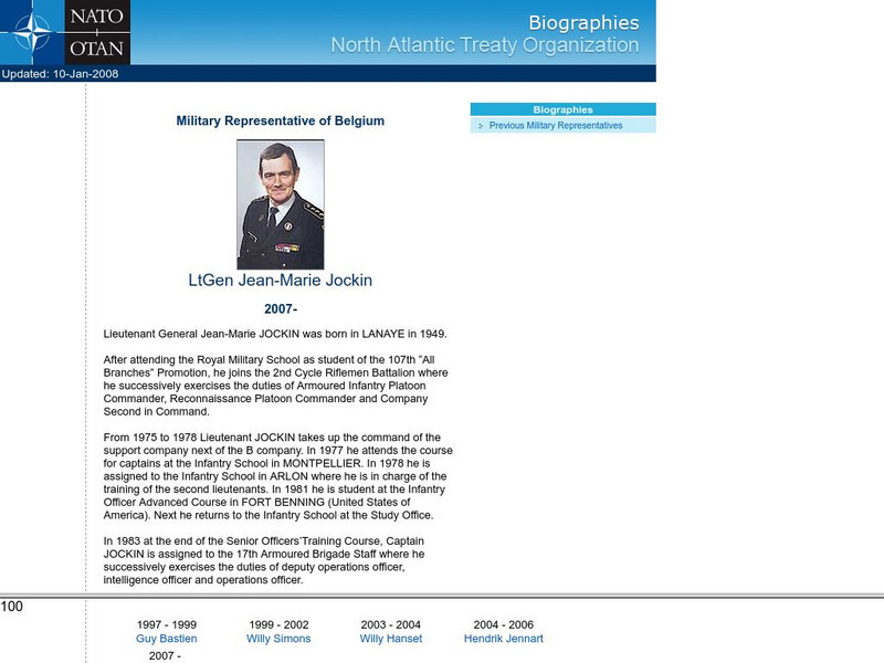 Nato: Military Representative of Belgium Handout Nato: Military Representative of Belgium Handout