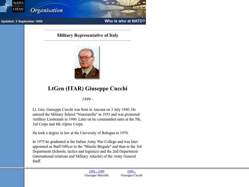 Nato: Military Representative of Italy Handout Nato: Military Representative of Italy Handout