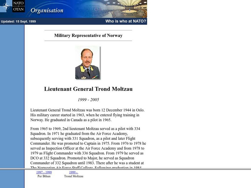 Nato: Military Representative of Norway Handout Nato: Military Representative of Norway Handout