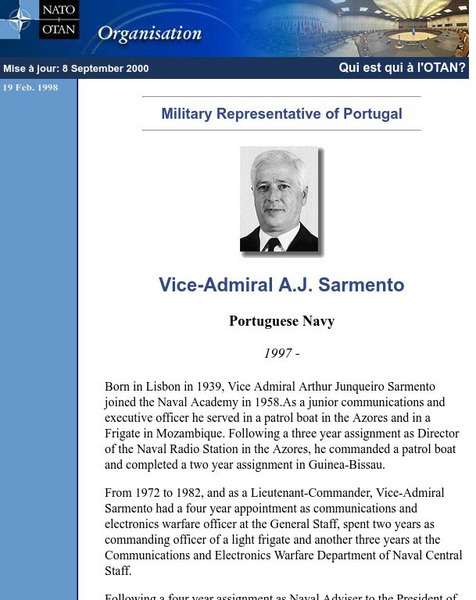 Nato: Military Representative of Portugal Handout Nato: Military Representative of Portugal Handout