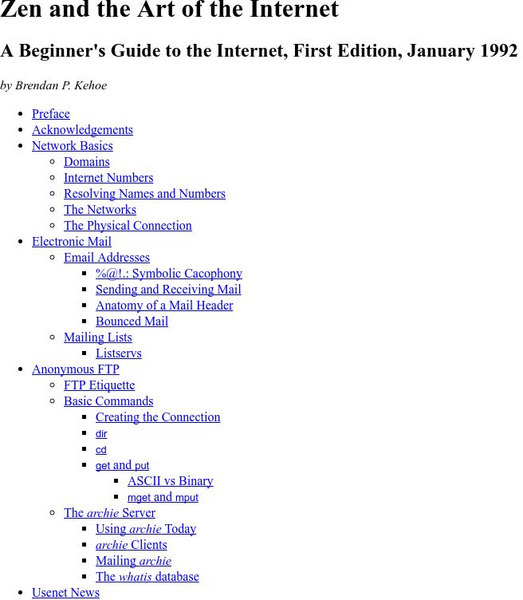 Indiana University: Zen and the Art of the Internet Activity Indiana University: Zen and the Art of the Internet Activity