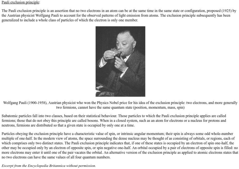 University of Oregon: Pauli Exclusion Principle Handout
