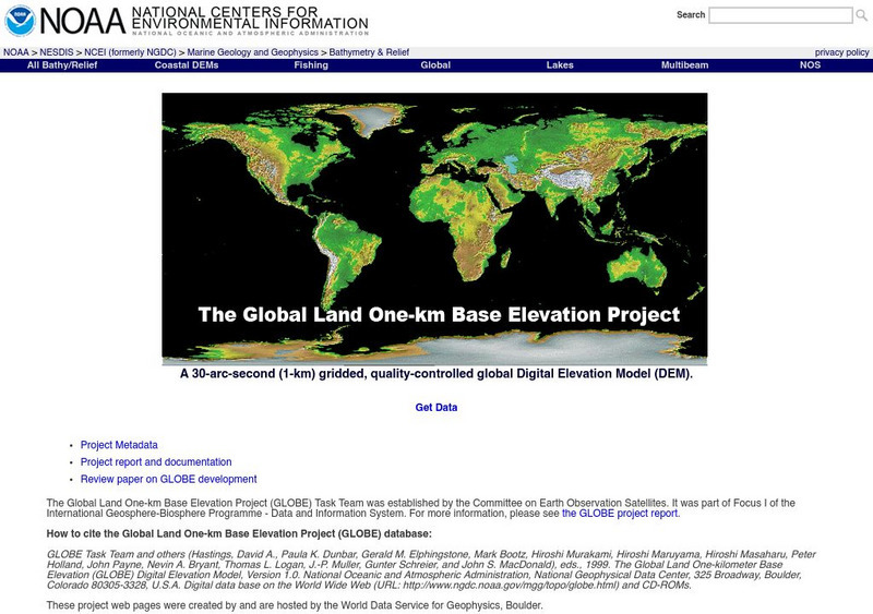 Noaa: Ngdc: Globe Project Graphic Noaa: Ngdc: Globe Project Graphic