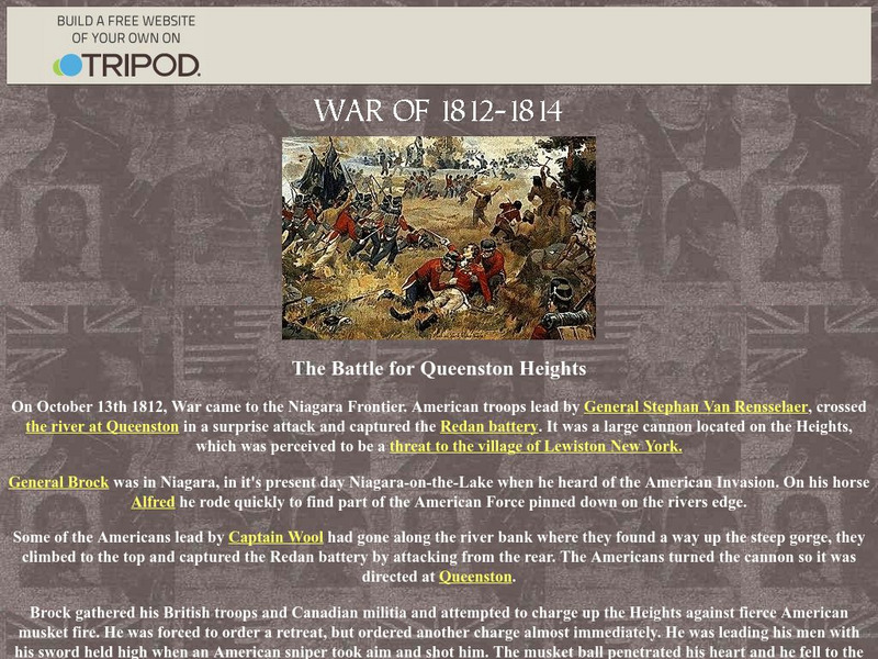 War of 1812: Battle of Queenston Heights Website