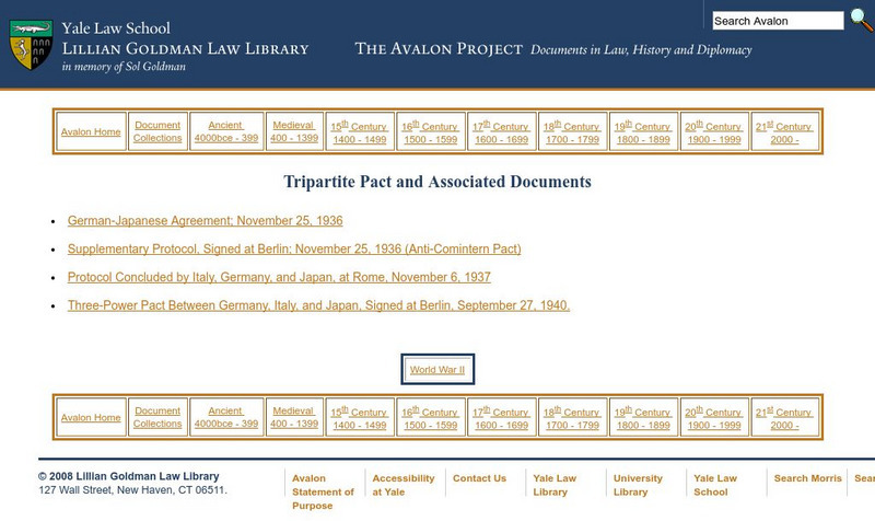 Tripartite Pact and Associated Documents Primary Tripartite Pact and Associated Documents Primary