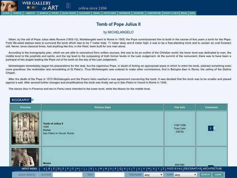 Web Gallery of Art: Tomb of Pope Julius Ii by Michelangelo Website Web Gallery of Art: Tomb of Pope Julius Ii by Michelangelo Website