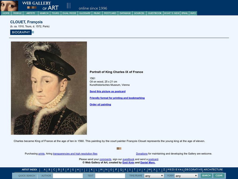 Web Gallery of Art: Francois Clouet: King Charles Ix of France Graphic Web Gallery of Art: Francois Clouet: King Charles Ix of France Graphic