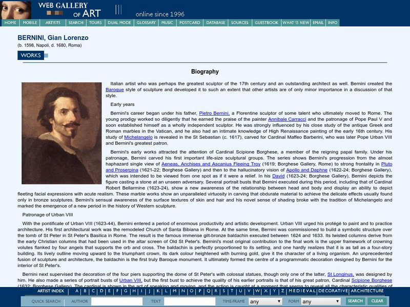 Web Gallery of Art: Gian Lorenzo Bernini Website Web Gallery of Art: Gian Lorenzo Bernini Website