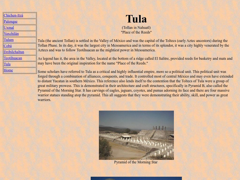 Tula: "Place of the Reeds" Website