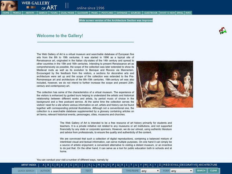 Web Gallery of Art: Index of Artists Graphic Web Gallery of Art: Index of Artists Graphic