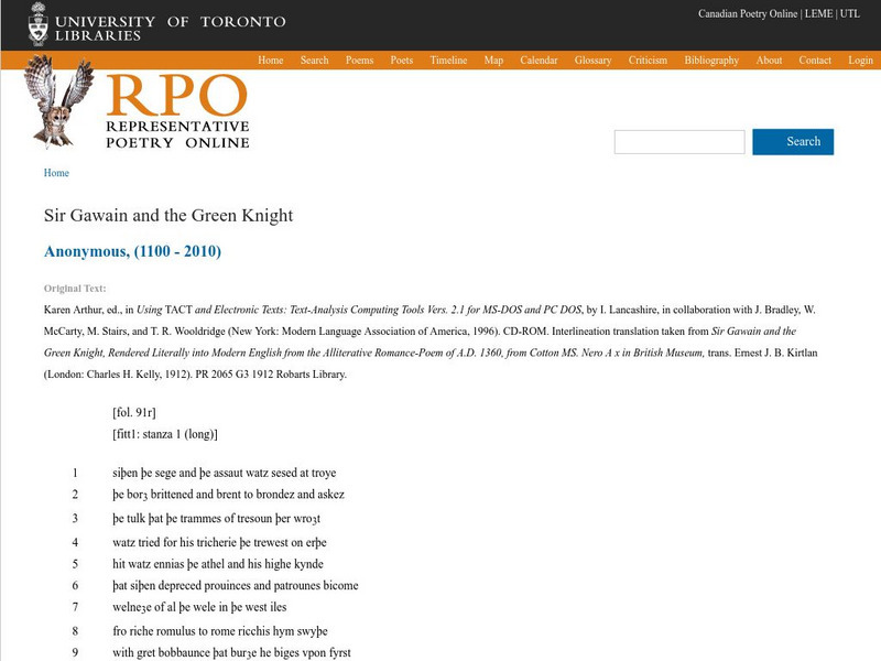 University of Toronto: Sir Gawain and the Green Knight eBook University of Toronto: Sir Gawain and the Green Knight eBook