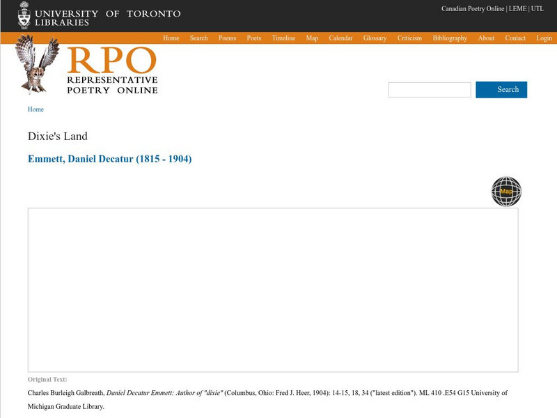 University of Toronto: Dixie's Land Website University of Toronto: Dixie's Land Website