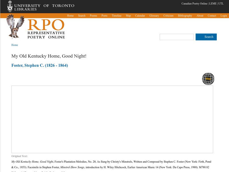 University of Toronto: My Old Kentucky Home, Good Night Website University of Toronto: My Old Kentucky Home, Good Night Website