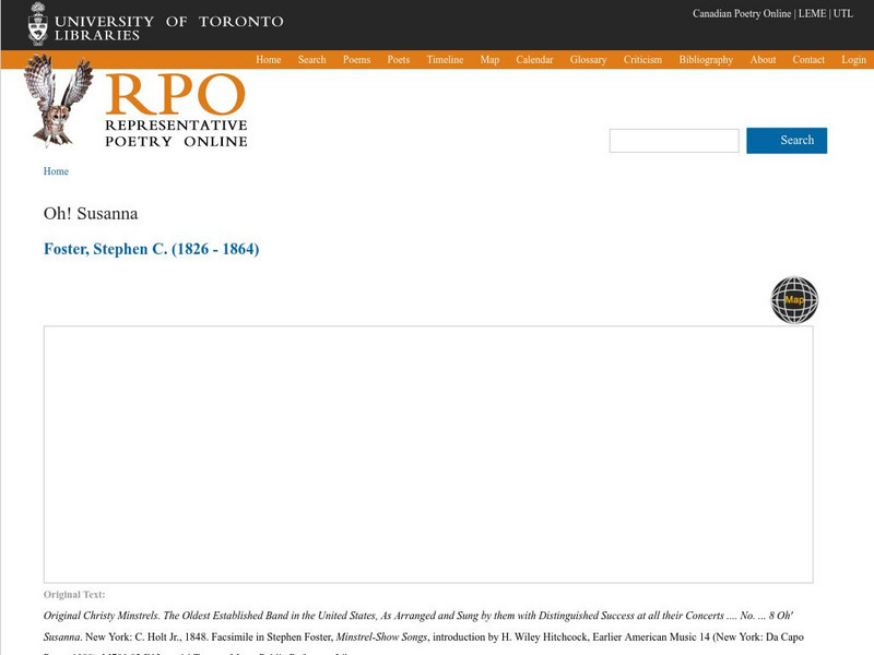 University of Toronto: Stephen C. Foster Oh! Susanna Website University of Toronto: Stephen C. Foster Oh! Susanna Website