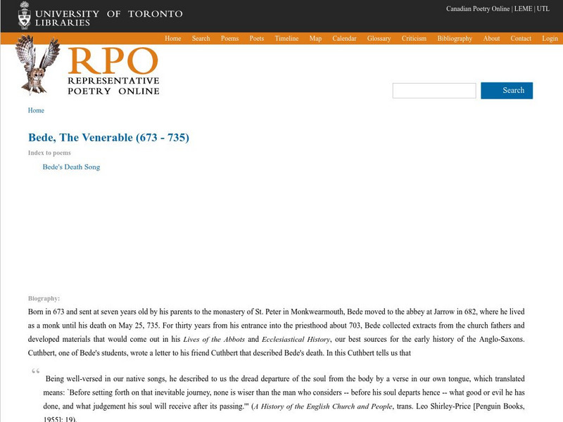Selected Poetry of the Venerable Bede Primary Selected Poetry of the Venerable Bede Primary