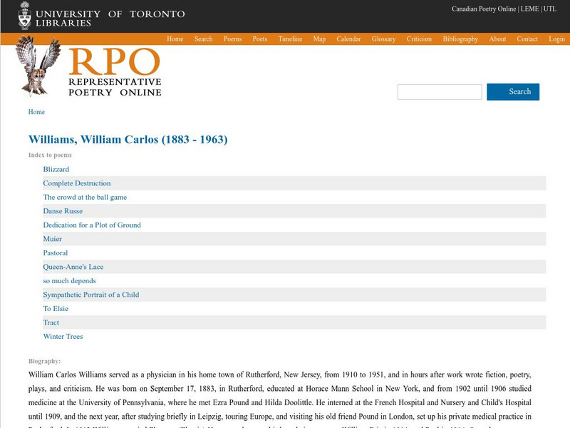 Selected Poetry of William Carlos Williams (1883 1963) Activity Selected Poetry of William Carlos Williams (1883 1963) Activity
