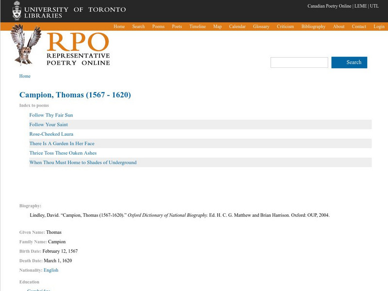 Selected Poetry of Thomas Campion (1567 1620) eBook Selected Poetry of Thomas Campion (1567 1620) eBook